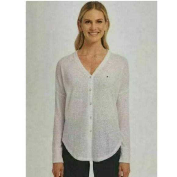 Tommy Hilfiger Tops - Tommy Hilfiger Women's Tie Waffle Cardigan Top